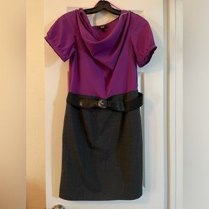 Purple and Blackish Gray Dress size 4 with Belt